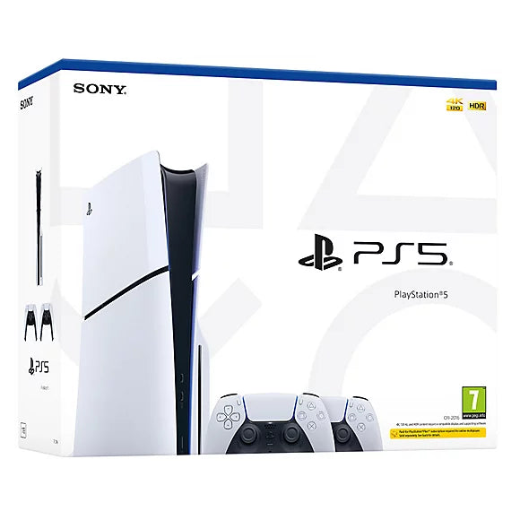Sony PlayStation 5 Slim Disc Edition Console Bundle (PS5) – 1TB SSD, Disc Version, DualSense Wireless Controllers x2 - Image 3