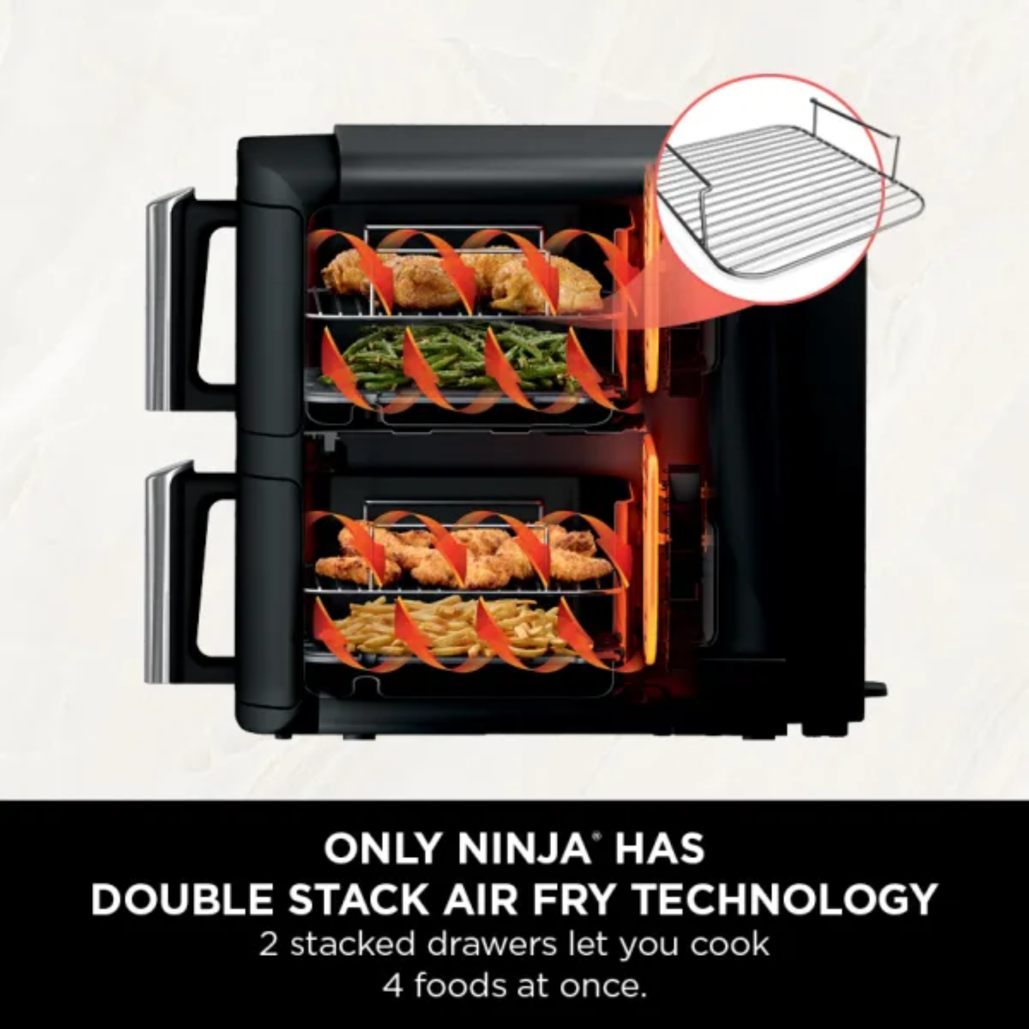 Ninja Double Stack 2-Drawer Air Fryer 7.6L – SL300UK - Image 9