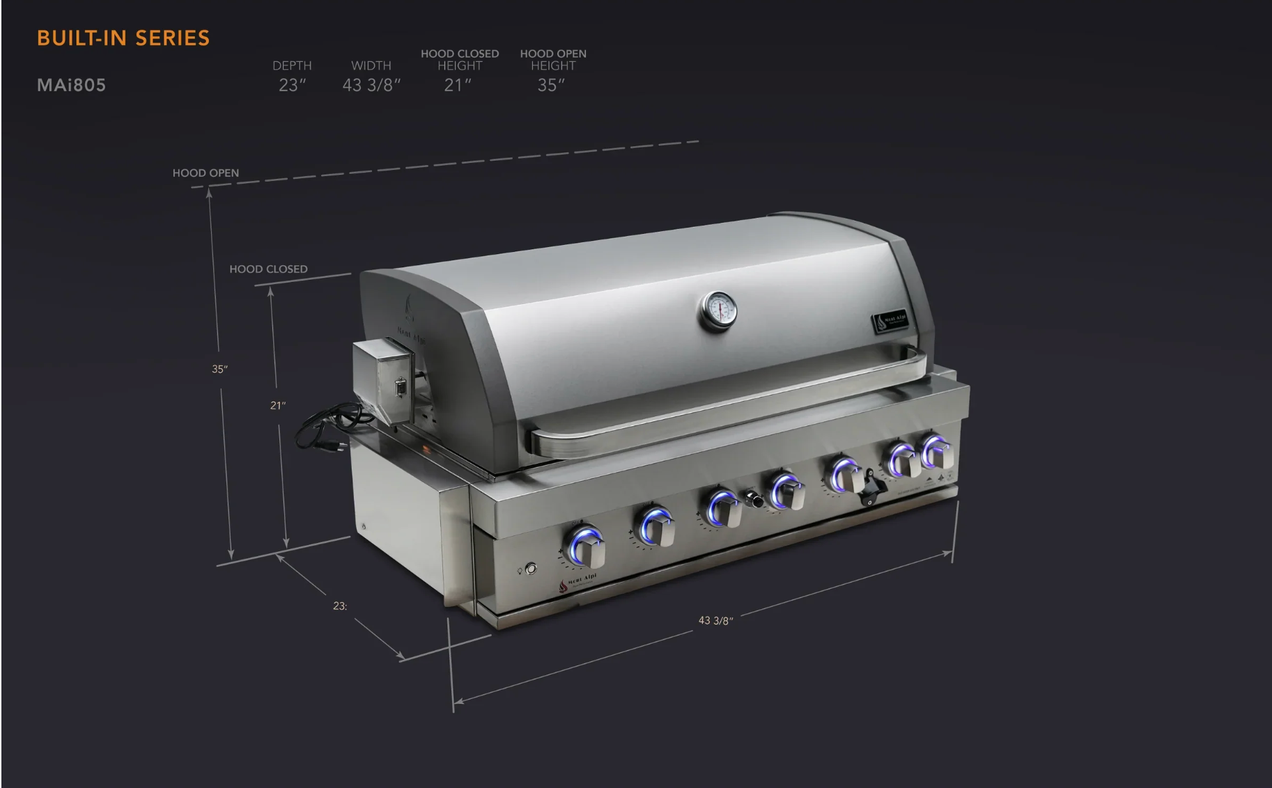 Mont Alpi 805 Built-In Gas Grill (MABi805) - Image 2
