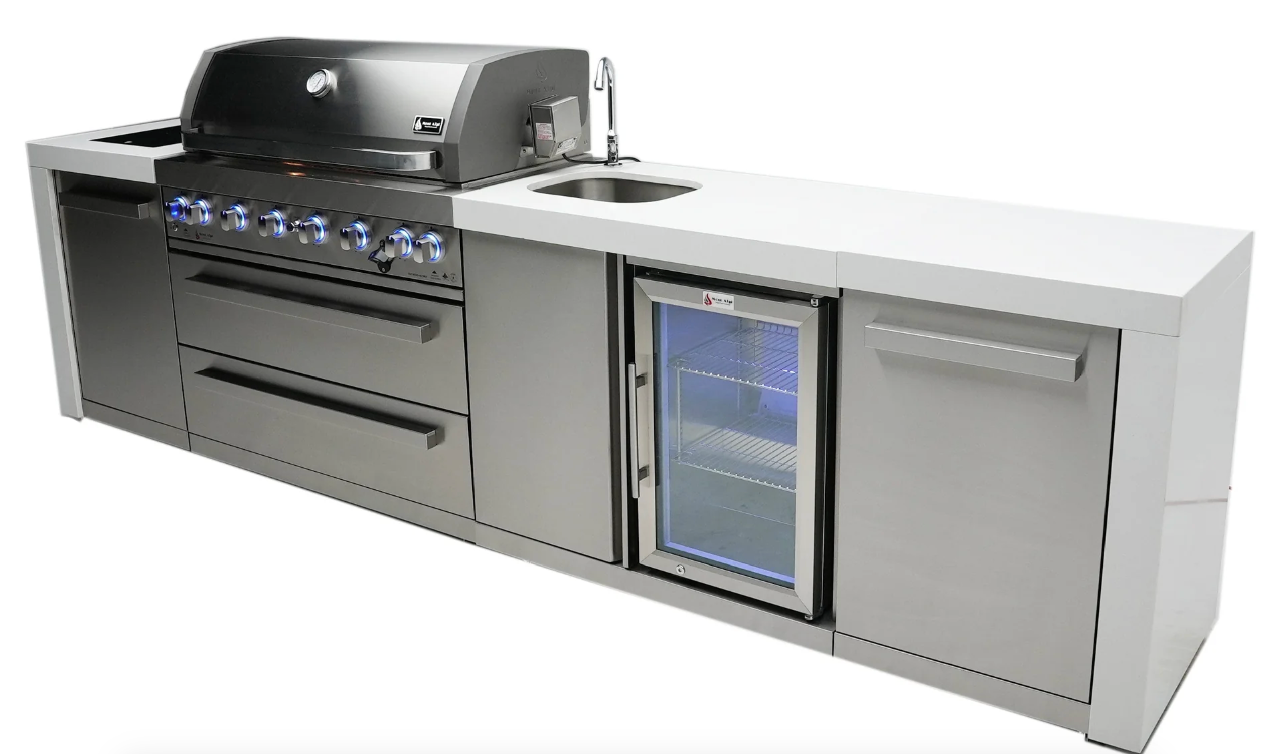 Mont Alpi 805 Deluxe Island with Beverage Center 6-Burner Grill 2 Infrared Burners - Image 3