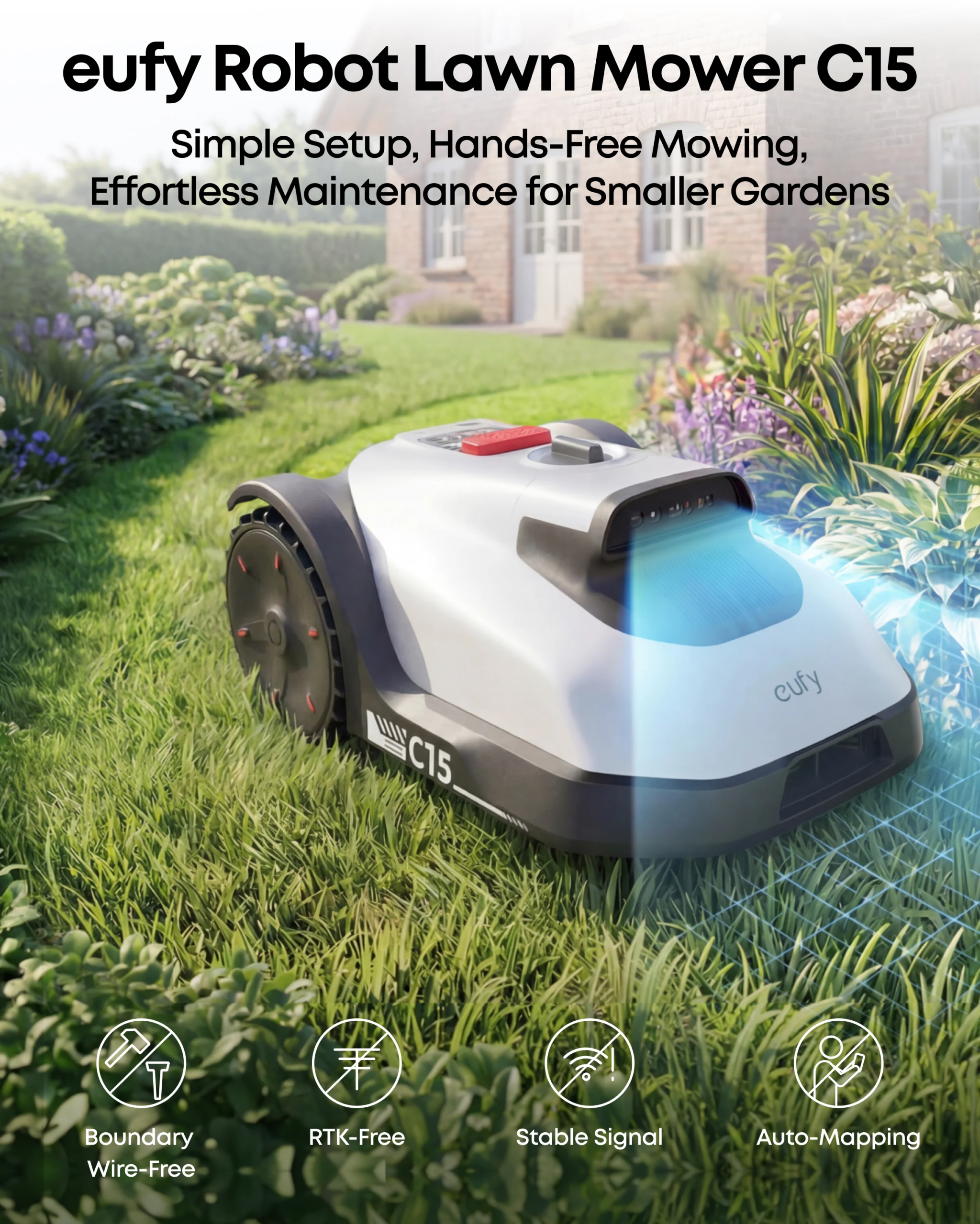 Wire-Free Robotic Lawn Mower for Gardens Up to 500m2 with AI Vision Navigation & 3D Obstacle Avoidance - Image 8