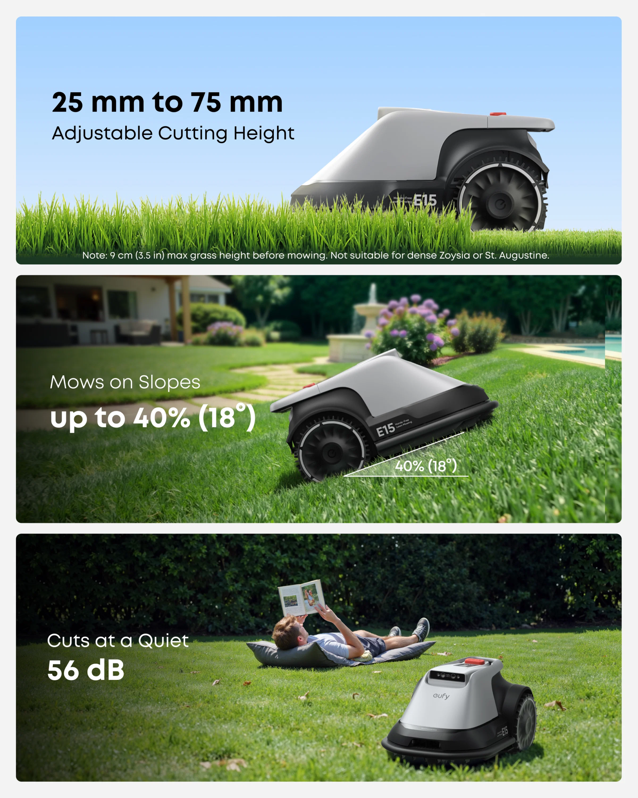 Robotic Lawn Mower for Gardens Up to 800m2, Wire-Free Vision Navigation, 3D Obstacle Avoidance - Image 3