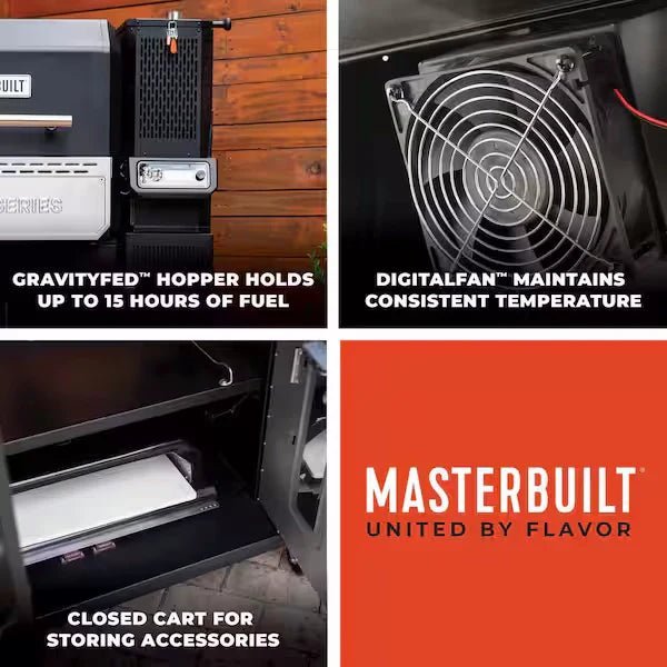 Masterbuilt 1150 Gravity Fed Charcoal BBQ Grill and Smoker - Image 2