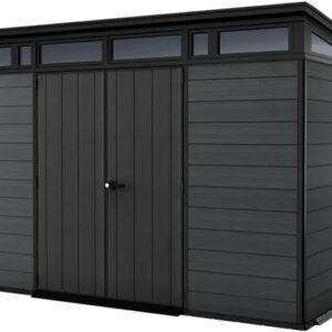 11x 7 Cortina Heavy Duty Plastic Pent Shed – Dark Grey